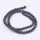 Brins noir de perles de pierre naturelle(X-G-R193-01-8mm)-2