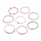 8Pcs 8 Style Mixed Gemstone & Shell Pearl & Cat Eye Stretch Bracelets Set(BJEW-JB08782)-4