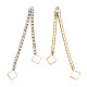 Brass Pave Crystal Rhinestone Chain with Rhombus Big Pendants(KK-N216-422-03LG)-1