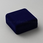 Flocking ABS Plastic Badge and Medal Keepsake Boxes, with Black Velvet Inside, Rectangle, Midnight Blue, 7x6.65x2.85cm(CON-WH0200-02A)