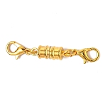 Brass Magnetic Clasps Converter, with Lobster Claw Clasps, Column, Golden, 45x6mm(KK-O134-04G)