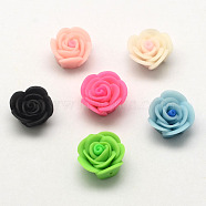 Handmade Polymer Clay 3D Flower Rose Beads, Mixed Color, 20x12mm, Hole: 2mm(X-CLAY-Q201-M01)