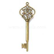 Tibetan Style Alloy Big Pendants, Skeleton Key, Cadmium Free & Lead Free, Antique Bronze, 69x21.5x5mm, Hole: 2mm, about 320pcs/1000g(TIBE-S302-10AB-LF)