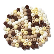 Frosted Opaque Acrylic Beads, Round, Coconut Brown, 6mm, Hole: 2mm, about 4545pcs/500g(OACR-P019-01A-01)