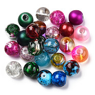Mixed Style & Mixed Color Round Spray Painted Glass Beads, Mixed Color, 10mm, Hole: 1.2~1.5mm, about 200pcs/bag(DGLA-X0003-10mm)