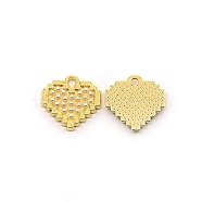 Alloy Pendant, with Plastic Beads Finding, Heart, Light Gold, 14x14x2mm, Hole: 1.5mm(PALLOY-TAC0024-36LG)