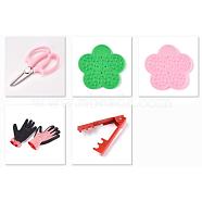 Tool sets, with Stainless Steel Floral Shears, Plastic Remove Thorns Tool, Cut Resistant Work Gloves and Iron Rose Removing Burrs Pliers, Mixed Color, 179x165x14.5x97mm(TOOL-GA0001-02)