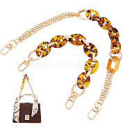 HOBBIESAY 2Pcs 2 Style Purse Chains, Acrylic Bag Chain Strap, with Alloy Swivel Clasps, for Bag Replacement Accessories, Light Gold, 28.7~39.5cm, 1pcs/style(AJEW-HY0001-64)