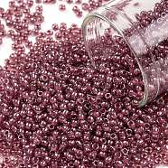 TOHO Round Seed Beads, Japanese Seed Beads, (291) Inside Color Mauve/Rose, 11/0, 2.2mm, Hole: 0.8mm, about 1110pcs/10g(X-SEED-TR11-0291)