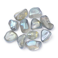 Vacuum Plating Natural Quartz Crystal Beads, Tumbled Stone, Nuggets, No Hole, Aqua, 17~29x12~25x7~18mm(G-S244-05)