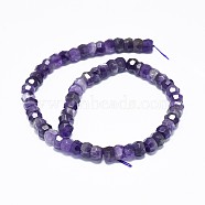 Natural Amethyst Beads Strands, Faceted, Rondelle, 12x6mm, Hole: 0.8mm, about 63~66pcs/strand, 15.7 inch(40cm)(G-F632-13A-03)