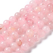 Natural Rose Quartz Dyed Beads Strands, Round, 8~8.5mm, Hole: 1mm, about 47pcs/strand, 14.84~14.96''(37.7~38cm)(G-B046-07)