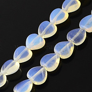 Opalite Bead Strands, Heart, Azure, 19x20~20.5x7.5mm, Hole: 2mm, about 10pcs/strand, 8.26 inch(G-R190-20mm-20)