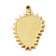 Ion Plating(IP) 304 Stainless Steel Pendants, Durian Charm, Golden, 20x13.5x2mm, Hole: 1.2mm(STAS-D018-02G)