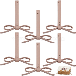 6Pcs Imitation Leather Bowknot Accessories, for DIY Bag Ornaments, Antique White, 123x125x10mm, Hole: 1.5mm(DIY-CL0001-64A)