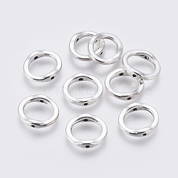 Tibetan Style Alloy Bead Frame, Ring, Antique Silver, Lead Free & Cadmium Free, 15x13x3.5mm, Hole: 1.5mm(X-LF10768Y)