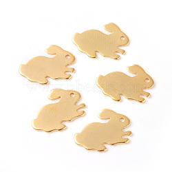 201 Stainless Steel Bunny Pendants, Rabbit, Stamping Blank Tag, Golden, 11x15.5x0.6mm, Hole: 1mm(STAS-F192-056G)