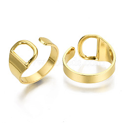 Alloy Cuff Finger Rings, Cadmium Free & Nickel Free & Lead Free, Alphabet, Golden, Letter.D, US Size 8(18.1mm)(X-RJEW-S038-195D-G-NR)