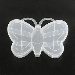 Plastic Bead Storage Containers, 13 Compartments, Butterfly, Clear, 14.7x18.5x2.5cm(X-CON-Q023-02)