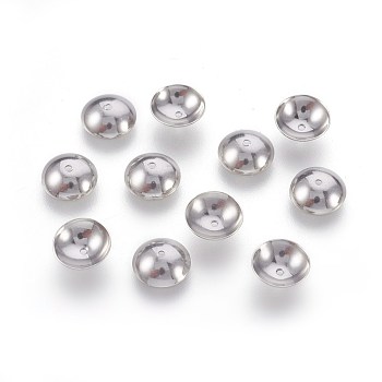 201 Stainless Steel Bead Caps, Apetalous, Stainless Steel Color, 8x2.4mm, Hole: 0.8mm