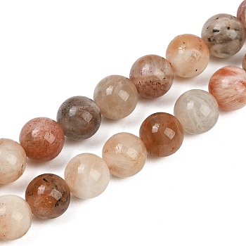 Natural Arusha Sunstone Beads Strands, Round, 8mm, Hole: 1mm, about 49pcs/strand, 15.28''(38.8cm)