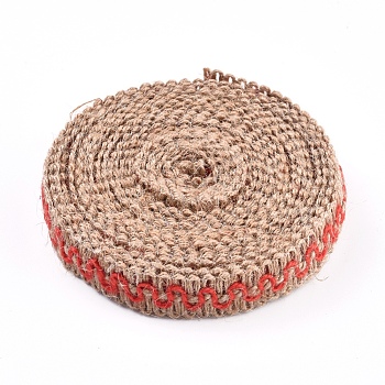 Hessian Ribbon, Jute Ribbon, for Christmas Craft Making, Red, 5/8 inch(17mm), about 5m/roll