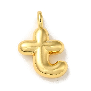 Brass Pendants, Real 18K Gold Plated, Letter T, 19.5x13.5x5.5mm, Hole: 3.3mm