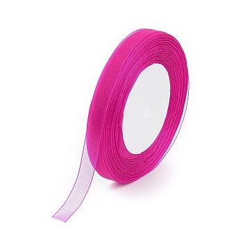 Sheer Organza Ribbon, DIY Material for Ribbon, Medium Violet Red, 1/2 inch(12mm), 500yards(457.2m)