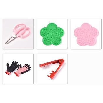 Tool sets, with Stainless Steel Floral Shears, Plastic Remove Thorns Tool, Cut Resistant Work Gloves and Iron Rose Removing Burrs Pliers, Mixed Color, 179x165x14.5x97mm