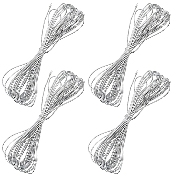 20M Round Elastic Nylon Cord, for Hair Ties Accessories, Silver, 1mm, about 5.47 Yards(5m)/Bundle