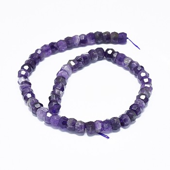 Natural Amethyst Beads Strands, Faceted, Rondelle, 12x6mm, Hole: 0.8mm, about 63~66pcs/strand, 15.7 inch(40cm)