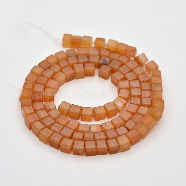 Cube Natural Red Aventurine Beads Strands(G-N0154-26)-2