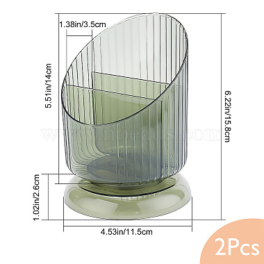 透明プラスチック化粧ブラシ収納オーガナイザー(AJEW-WH0332-33A)-2