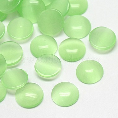 Pale Green Half Round Glass Cabochons