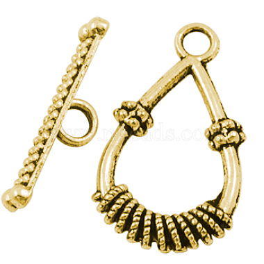 Antique Golden Teardrop Alloy Toggle Clasps