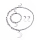 304 chaînes de trombones en acier inoxydable et ensembles de bijoux de chaîne de câble(SJEW-K153-09P)-1