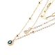 Brass Micro Pave Clear Cubic Zirconia Pendant Necklaces & Paperclip Chain Necklaces Set(NJEW-JN03354-01)-1