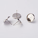 Brass Stud Earring Settings(KK-H720-P-NR)-2