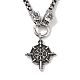 304 Collier avec pendentif en forme de boussole viking en acier inoxydable pour homme(NJEW-K278-09AS)-1