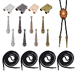 Nylon Cords, Iron Bolo Tie Slider Clasp, Alloy Cord Ends, Mixed Color, 4mm(DIY-GA0002-98)