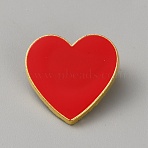 Enamel Pins, Alloy Brooches for Backpack Clothes, Heart, Red, 25.5x25mm(JEWB-WH0020-088)