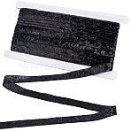 10 Yards Polyester Paillette Ribbon, Clothes Accessories, Black, 3/4 inch(19.5~20mm)(OCOR-CY0004-70B)