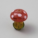 Handmade Lampwork Beads, Mushroom, Red, 16x14mm, Hole: 1.4mm(LAMP-CJC0008-34A)