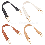 WADORN 4Pcs 4 Colors PU Leather Short Shoulder Bag Straps, with Zinc Alloy Swivel Clasps, for Bag Replacement Accessories, Mixed Color, 34.5x1.9x0.2~0.7cm, 1pc/color(FIND-WR0008-97)