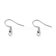 316 Surgical Stainless Steel Earring Hooks, Ear Wire, with Horizontal Loop, 20x19.5mm, Hole: 2mm, 21 Gauge, Pin: 0.7mm(STAS-E009-1)