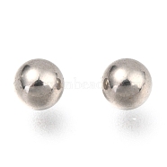 201 Stainless Steel Beads, No Hole/Undrilled, Solid Round, Stainless Steel Color, 5mm(STAS-H139-03J-P)