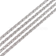 304 Stainless Steel Lumachina Chains, with Spool, Unwelded, Stainless Steel Color, 3.7x1.5x0.8mm, about 164.04 Feet(50m)/roll(CHS-R009-13)