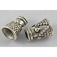 Tibetan Style Alloy Bead Cone, Lead Free, Cadmium Free and Nickel Free, Tube, Antique Silver, about 5mm wide, 8mm long, hole: 1.5mm(X-LF0422Y-NF)