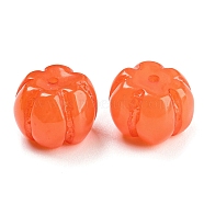 Autumn Resin Vegetable Beads, Pumpkin, Coral, 12.5~13x10mm, Hole: 1.5mm(RESI-H153-02A)