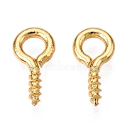 Brass Screw Eye Pin Peg Bails, for DIY Jewelry Making Crafts, Real 18K Gold Plated, 10x5x1.5mm, Hole: 2.4mm, Pin: 1.5mm(KK-A171-23-01G)